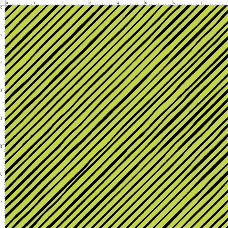 Quirky Bias Stripe Lime / Black