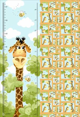Aqua Zoe the Giraffe - Growth Chart Panel