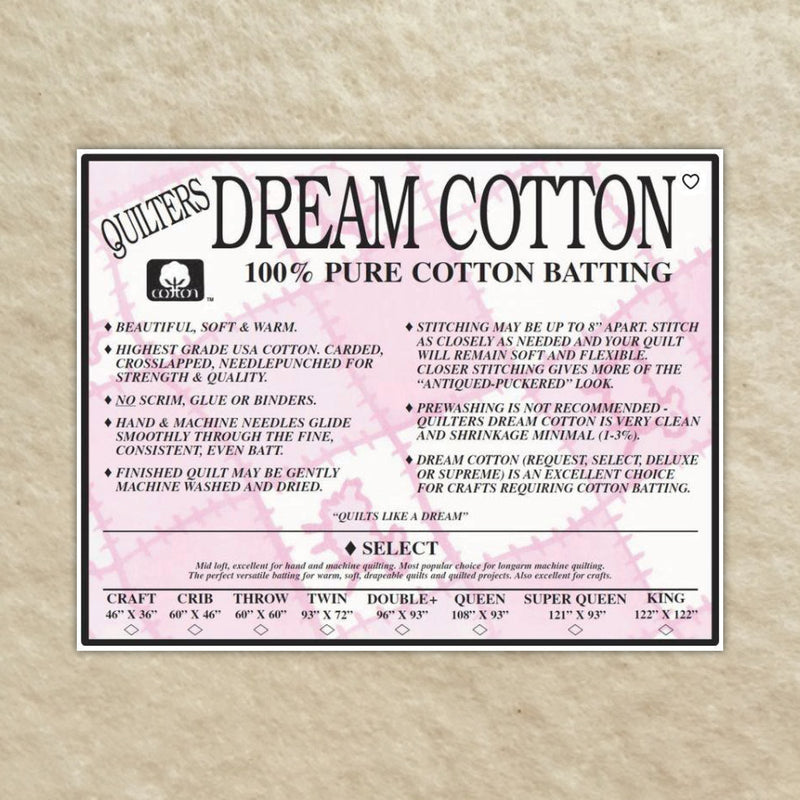 QUILTERS DREAM COTTON - NATURAL - Select
