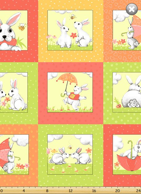 Bunny & Friends  - Patchwork Panel