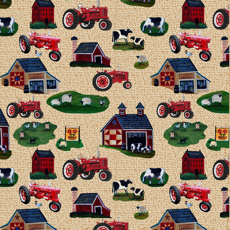 Farmall - Multi Folk Art Sampler Allover