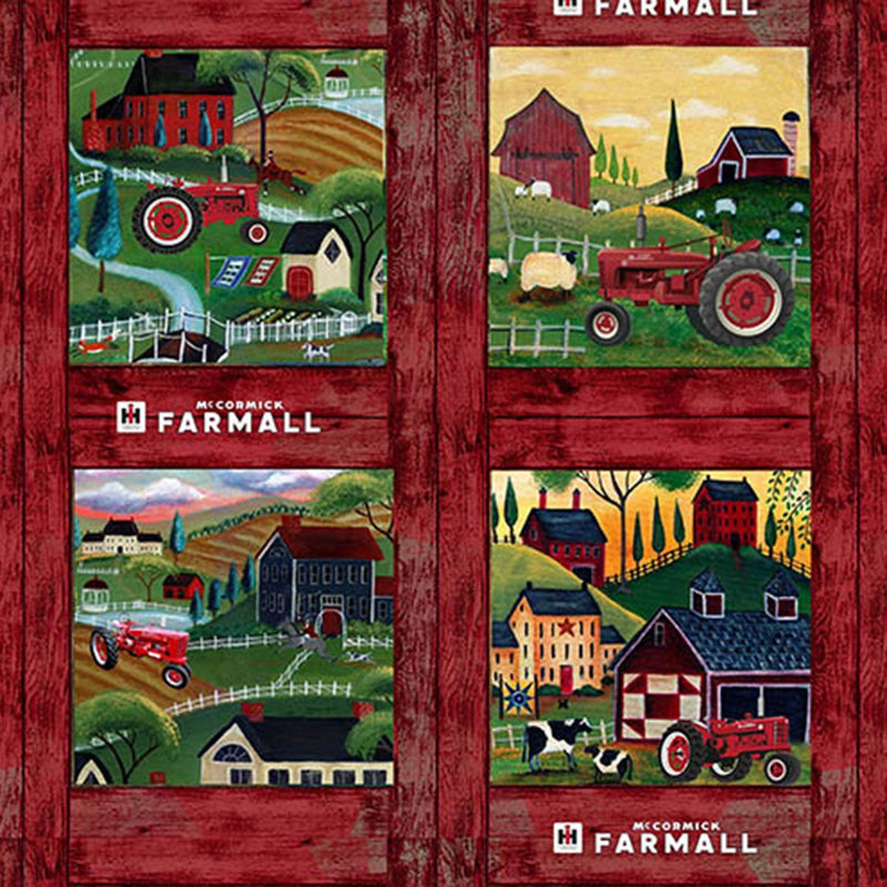 Farmall - Folk Art Pillow Panel