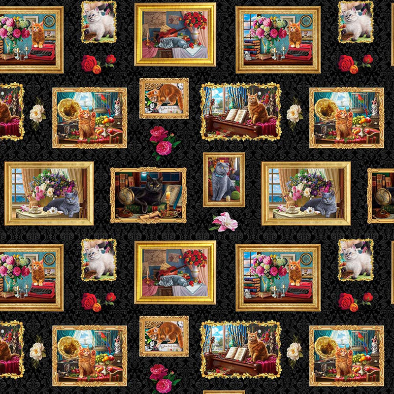 Madame Victoria's Elegant Cats - Frames Cotton