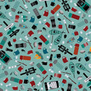 Nature Trail Light Teal Flannel -