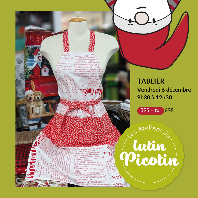 Atelier du Lutin Picotin Tablier - Vendredi 6 décembre 2024, 9h30 à 12h30