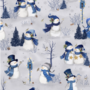 Let it Snow- Man ! Scenic Snowmen Gray
