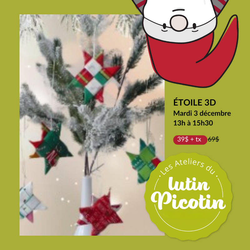 Les Ateliers du Lutin Picotin - Étoile Scandinave - Le mardi 3 décembre 2024 - 13h à 15h30