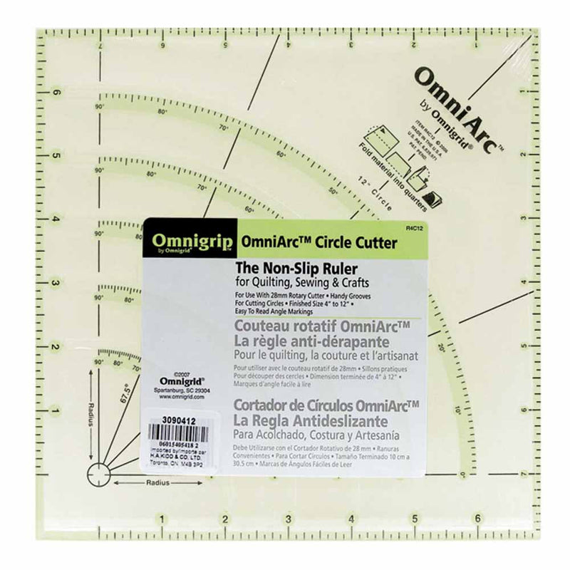 OMNIGRIP OmniArcTM Circle Cutter Ruler - 8″ x 8″ -