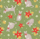 Festive Felines - Poinsettia Paws