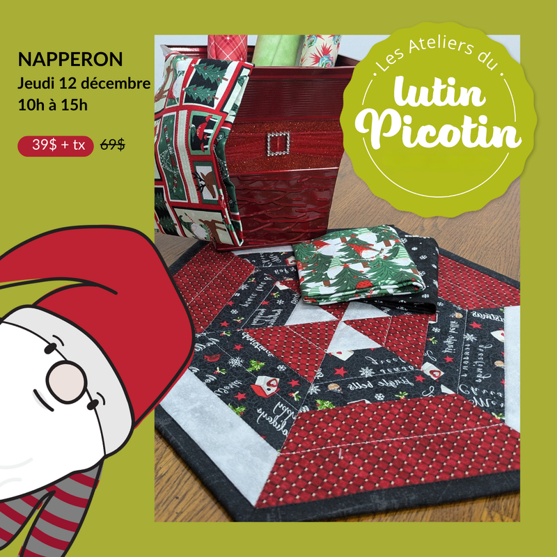 Les Ateliers du Lutin Picotin - Napperon hexagonal - jeudi, 12 décembre 2024 de 10h à 15h