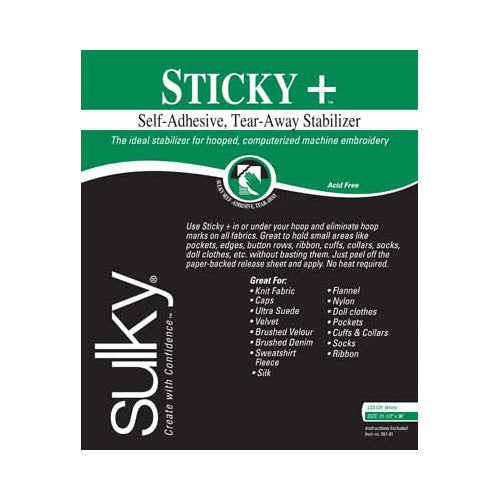 Paquet SULKY Sticky + Tear-Away - blanc - 50 x 91cm (20″ x 36″)