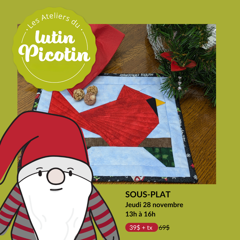 Atelier du Lutin Picotin -  Sous-Plat - Technique de piéçage papier - jeudi, 28 novembre 2024, 13h à 16h