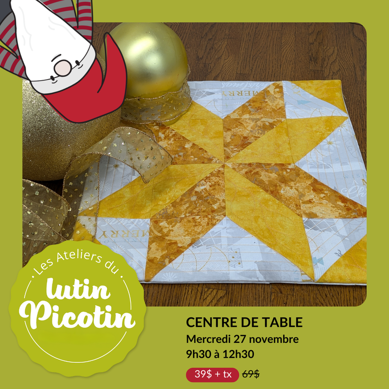 Atelier du Lutin Picotin -  Centre de table Étoile LeMoyne - mercredi, 27 novembre 2024, 9h30 à 12h30