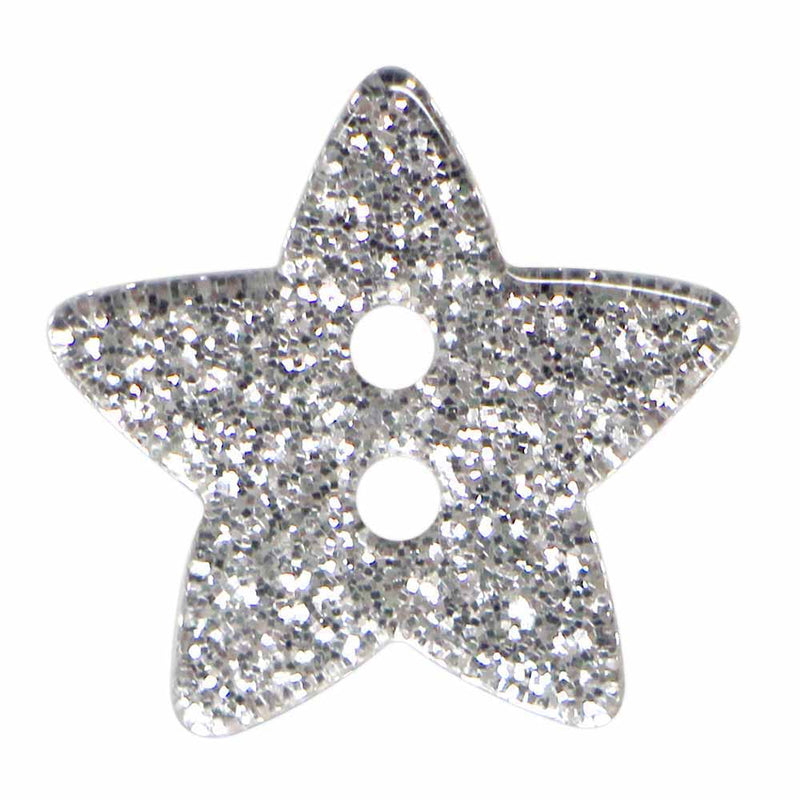 ELAN Novelty 2-Hole Button - Silver - 18mm (3⁄4″) - Star - 3 count