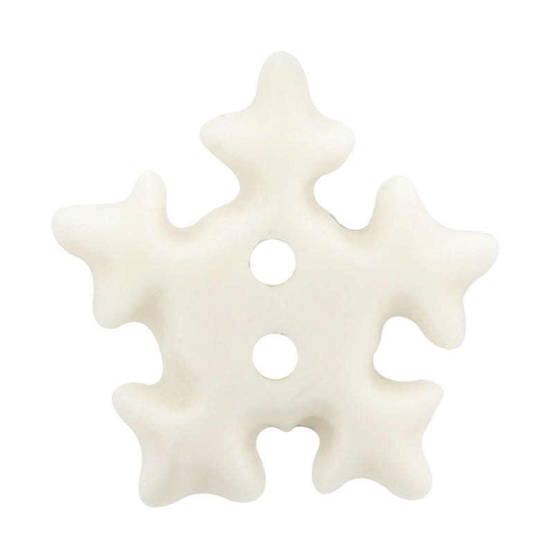 CIRQUE Novelty 2-Hole Button - White - 15mm (5⁄8″) - Snowflake - 3 count