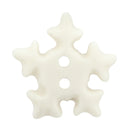 CIRQUE Novelty 2-Hole Button - White - 25mm (1″) - Snowflake - 2 count