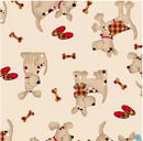 Cream Dog with Scarf Comfy Flannel