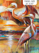 Tranquil Tides - Egret Panel