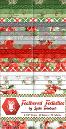 2.5in Strips Feathered Festivities 40pcs 2pcs of Each Print