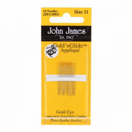 John James Gold'N Glide Applique Needles Size 11 10ct
