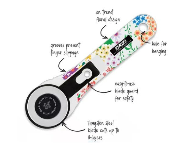 OLFA - Blooming Garden  Rotary Cutter 45mm