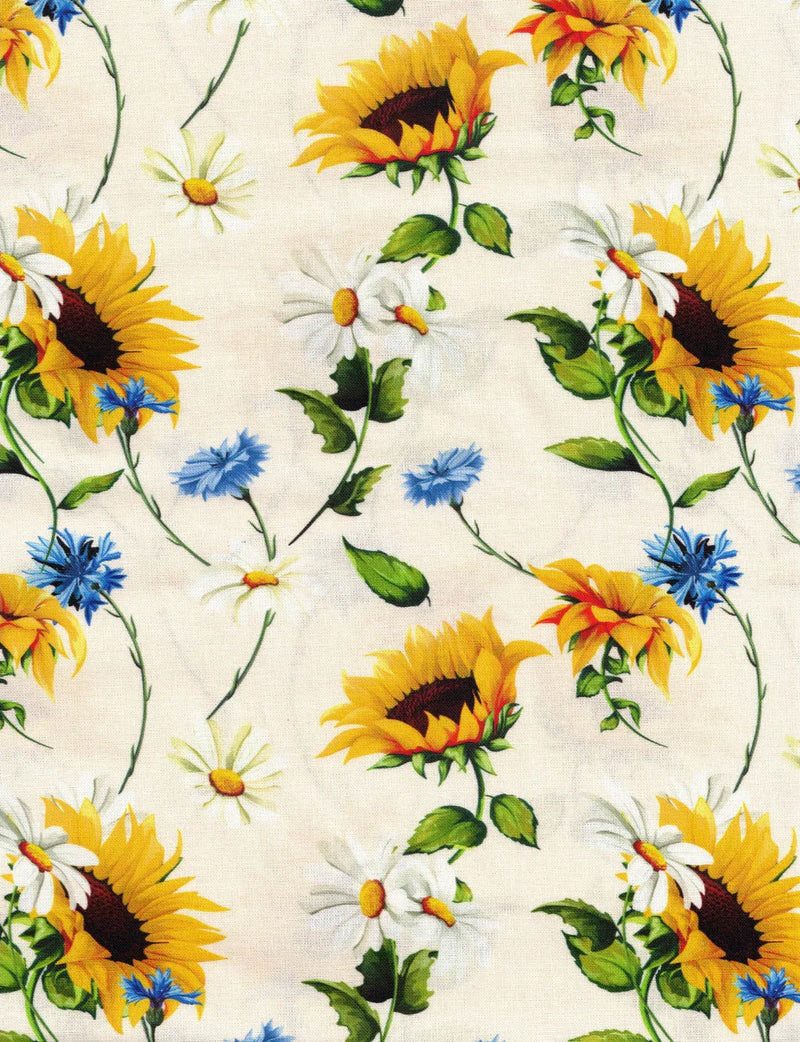 Sunflower & Daisies - Off White