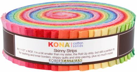 Skinny Strips Kona Solids Bright Colorway 41pcs