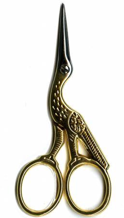 Stork Embroidery Scissor 3-1/2in Gold