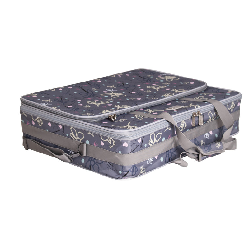 TUTTO Large Embroidery Module Bag- Daisies Gray