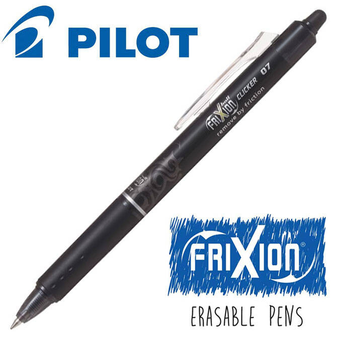 Frixion Clicker Heat Erase Pen - BLACK