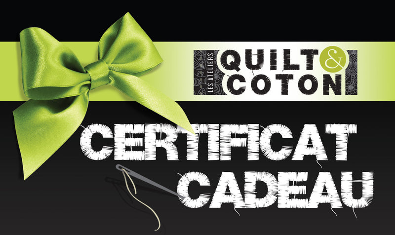 Certificat cadeau Les Ateliers Quilt et Coton