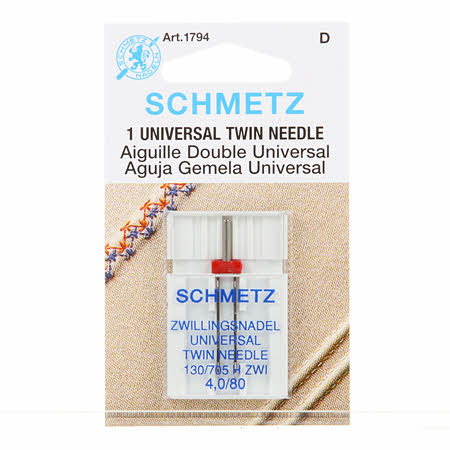 Schmetz Twin Size 4.0mm/80 1ct