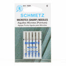 Schmetz Aiguilles Microtex (Pointues) - Tailles assorties 60/70/80 - 5 unités