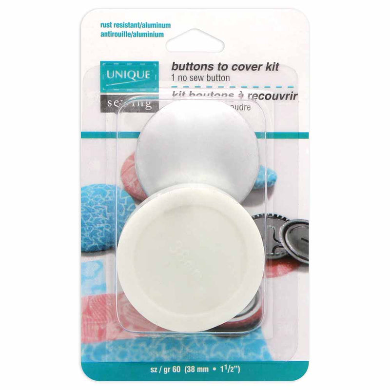 UNIQUE SEWING Buttons to Cover Kit with Tool - size 60 - 38mm (11⁄2″)