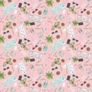 Office Furniture - Pink Desk Flat Lay