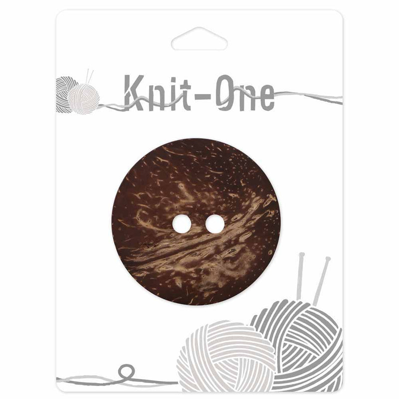 KNIT ONE 2 Hole Coconut Button - 51mm (2″) - Brown