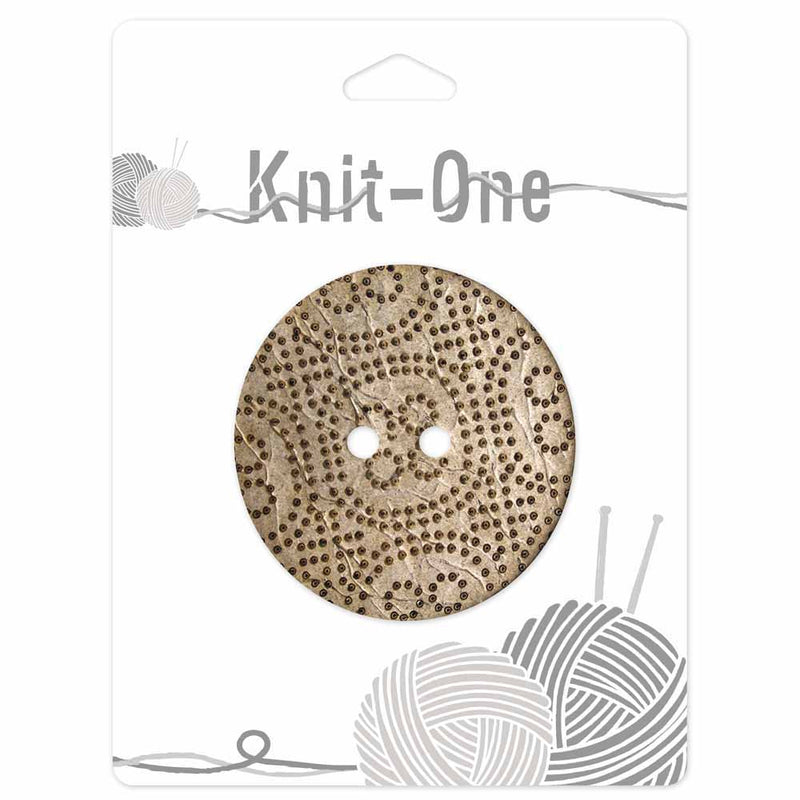 KNIT ONE 2 Hole Coconut Button - 51mm (2″) - Light Brown