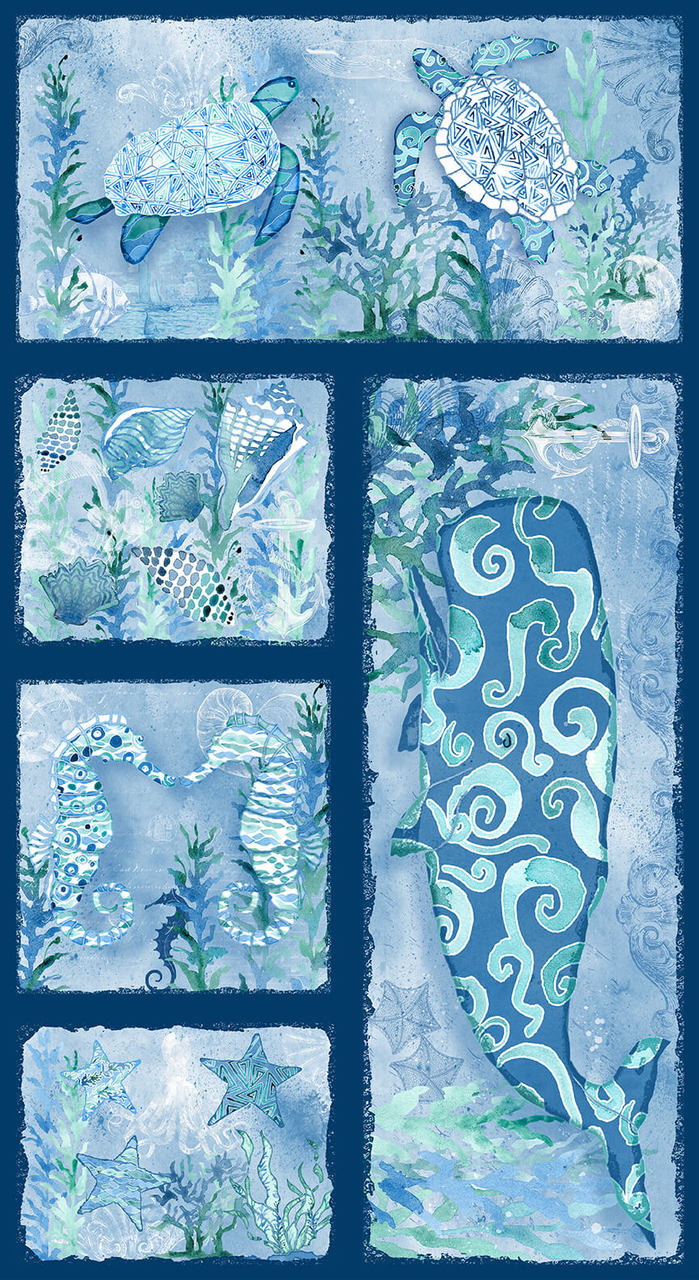 Blue Sea Glass - Panel