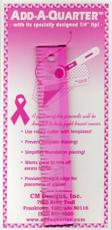 ADD A QUARTER RULER - Breast Cancer Awareness - 6in -
