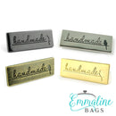 METAL BAG LABEL: "HANDMADE" WITH BIRD